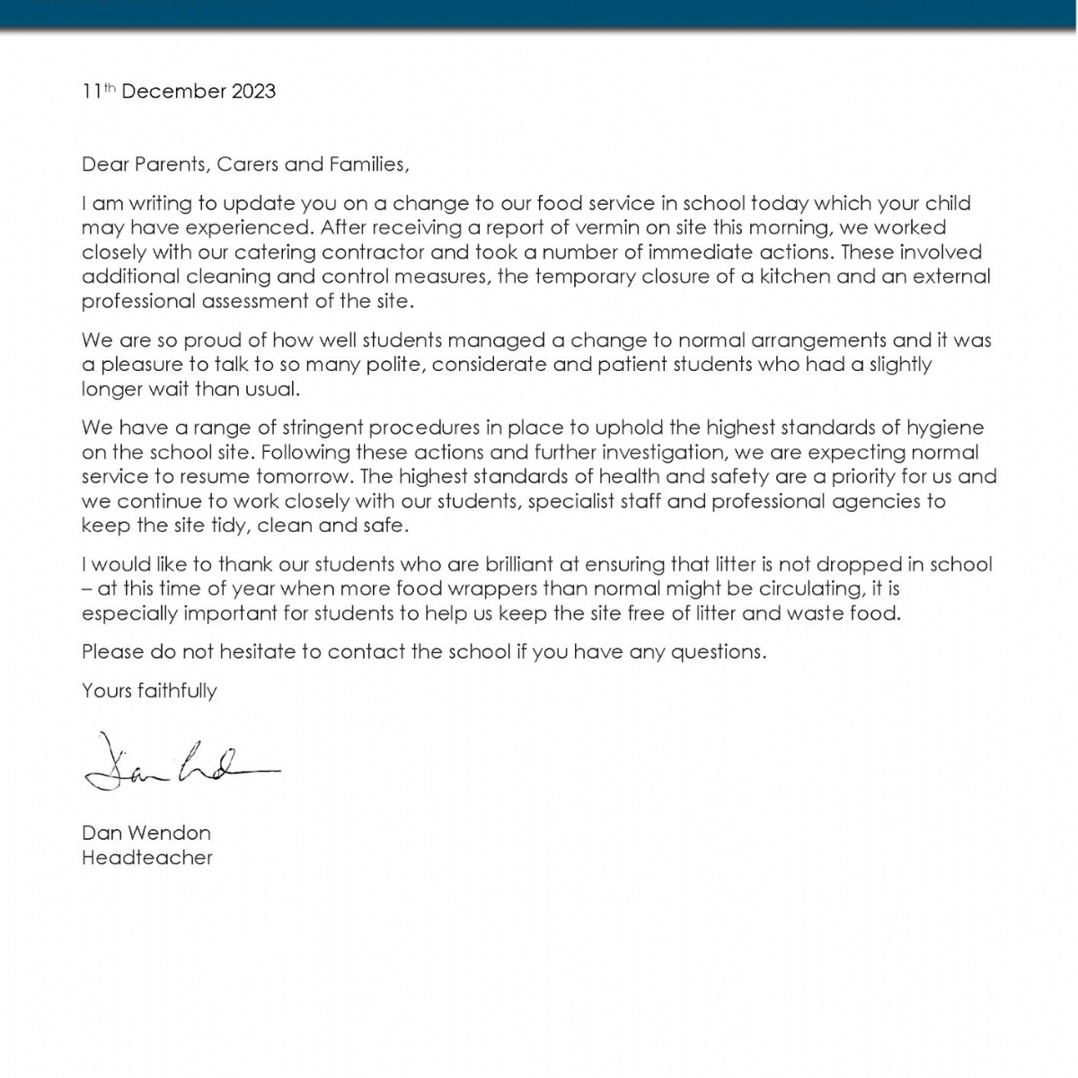 Liskeard School & Community College - Headteacher Letter to Parents ...